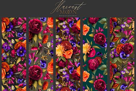 Harvest Moon Floral Clip Art Kit - Design Cuts