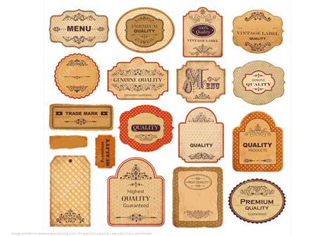 Printable Vintage Labels with Old Papers and Ornaments | Free Printable ...