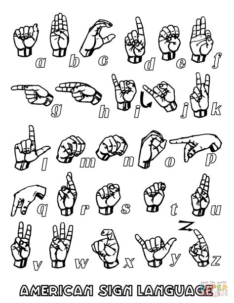 Sign Language Alphabet Free Printable