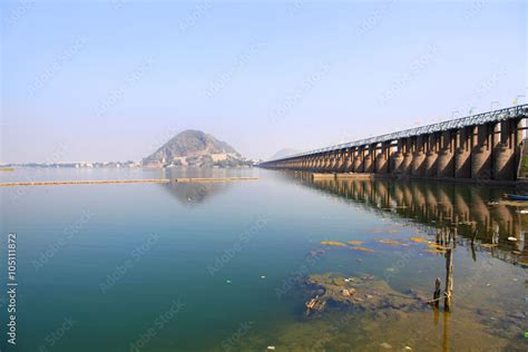 Historic Prakasam barrage bridge in India Stock Photo | Adobe Stock