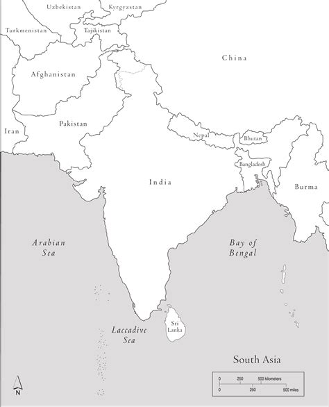 South Asia Blank Map