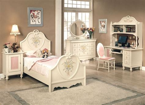 Full Size Bed Frame Set Children Bedroom Furniture Girl With White Carpet… | Toddler bedroom ...