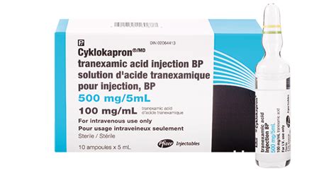 Cyklokapron Tranexamic Acid Injection in 100 mg/ml ampule | Dufort et Lavigne