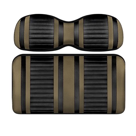 Custom Golf Cart Seat Black and Bronze Stripe Extreme - Pete's Golf Carts