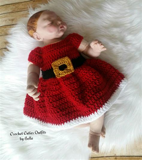 Crochet Baby Dress Pattern, Christmas Crochet Pattern, Newborn Baby Dress Pattern, Baby Dress ...