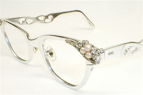 Vintage Glo-Spec 50s-60s CatEye Glasses with Rhinestones