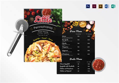 Pizza Menu Design Template in PSD, Word, Publisher, Illustrator, InDesign