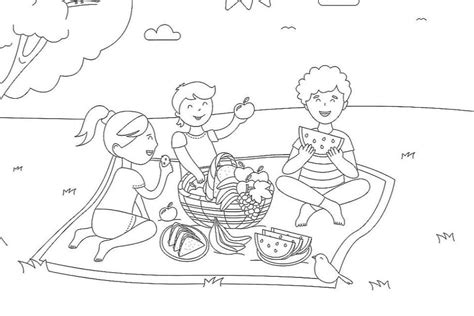 Family Picnic Coloring Pages