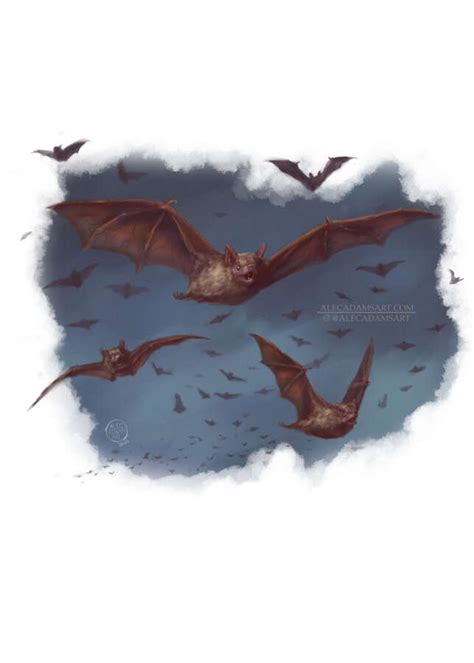 Bat Swarm - RPG Stock Art - Alec Adams Art | DriveThruRPG.com