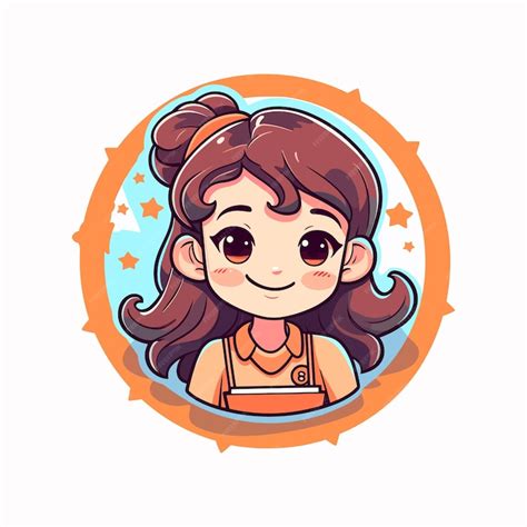 Premium Vector | Cartoon girl sticker