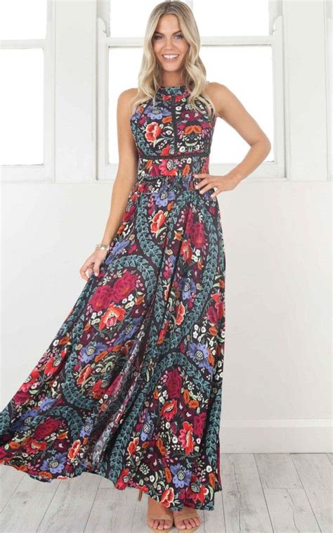 showpo, showpo dress, multi print dress, multi print, dress, maxi dress, maxi | Maxi dress, Maxi ...