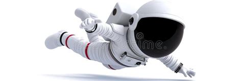 Cute Cartoon Astronaut Flying in Zero Gravity Space Stock Illustration ...