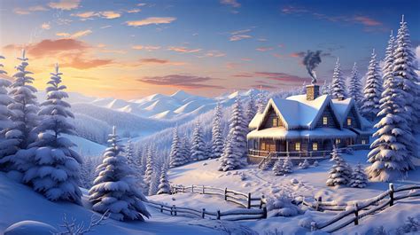 Christmas Cottage Desktop Wallpapers, Festive Computer Backgrounds for Instant Download - Etsy