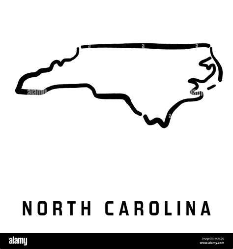 North Carolina simple logo. State map outline - smooth simplified US ...