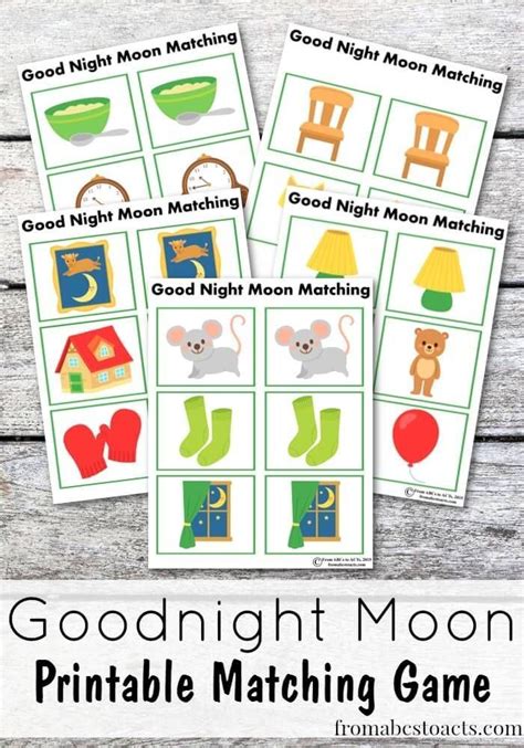 Goodnight Moon Printable Matching Game - From ABCs to ACTs | Good night ...