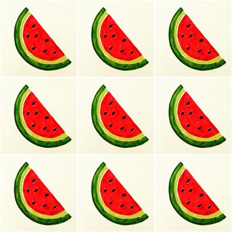 Watermelon Emoji Drawing by Busra Menekse