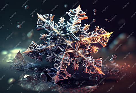 Premium Photo | Snowflake illustration AI generative