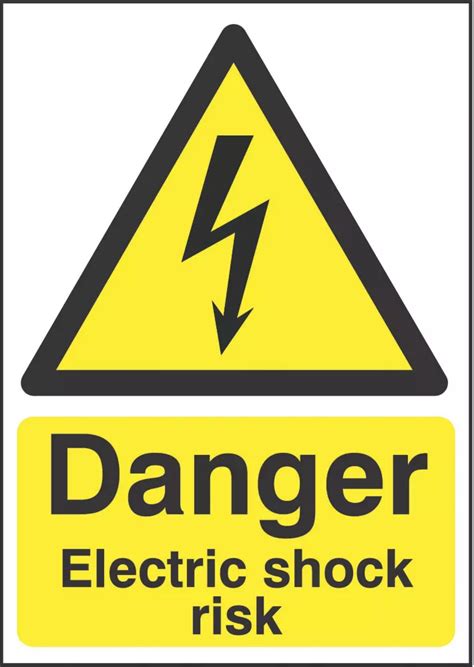 "Danger Electrical Shock Risk" Sign 210mm x 148mm - Screwfix