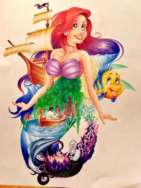 Die kleine Meerjungfrau | Little mermaid art, Disney tattoos, Little mermaid drawings