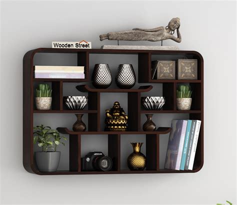 Buy Niho Wall Shelf (Walnut Finish) Online in India at Best Price ...