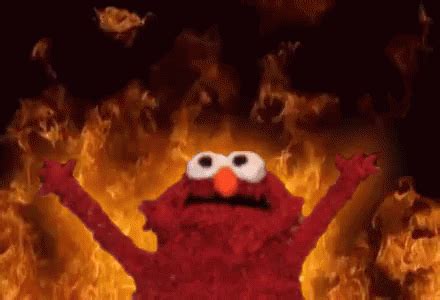 Elmo En El Infierno GIF - Elmo Flames Burning - Descubre y comparte GIF