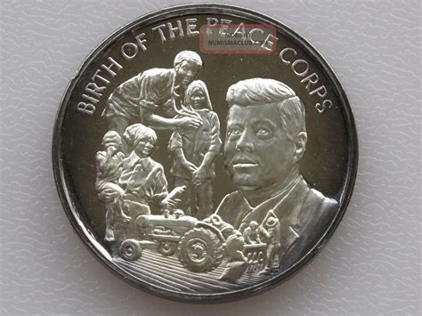 Birth Of The Peace Corps Legacy Of John F Kennedy Silver Art Round D1917