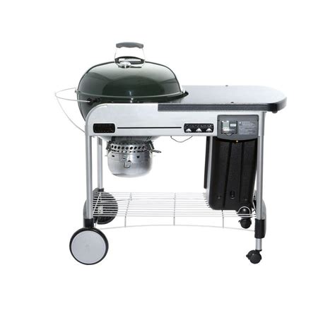 Weber 22 in. Performer Deluxe Charcoal Grill in Green with Built-In ...