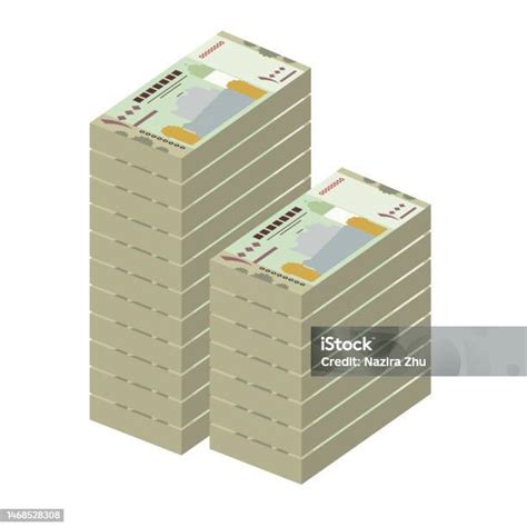 Yemeni Rial Vector Illustration Yemen Money Set Bundle Banknotes Paper Money 1000 Yer Flat Style ...