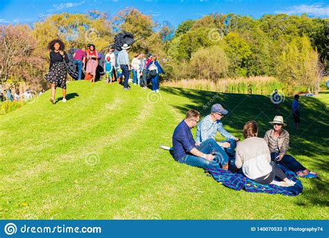 Diverse People at an Outdoor Food and Wine Festival Editorial ...