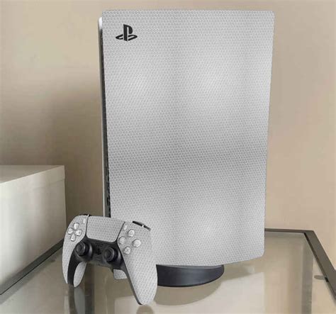 White carbon skin Playstation 5 sticker - TenStickers