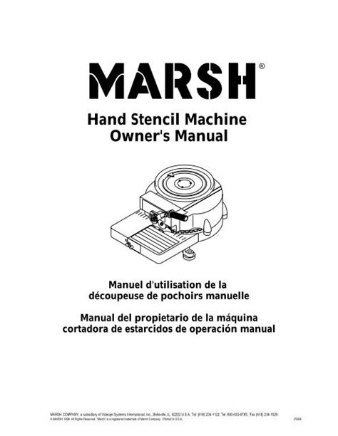 Hand Stencil Machine Owner's Manual