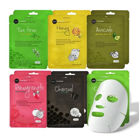 Celavi Essence Facial Mask Paper Sheet Korea Skin Care Moisturizing 12 Pack (Mix - 2 of Each ...