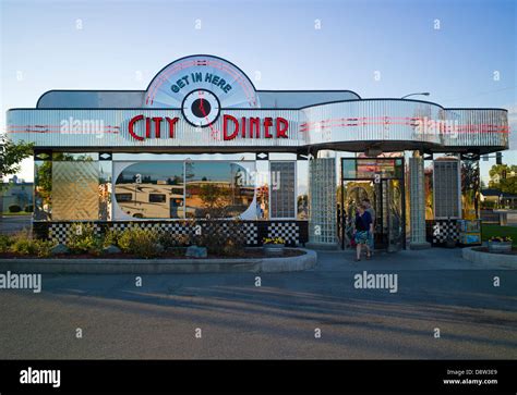 Exterior view of retro design stainless steel City Diner, Anchorage, Alaska, USA Stock Photo - Alamy