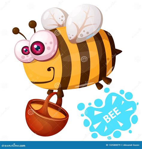 Crazy Bee - Cartoon Illustration Character. Stock Vector - Illustration ...