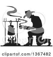 Clipart Illustration of a Weenie And Marshmallows On Sticks, Roasting Over A Camp Fire by ...