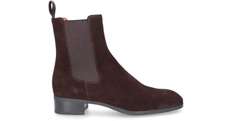 Santoni Suede Ankle Boots Brown 53554 - Lyst