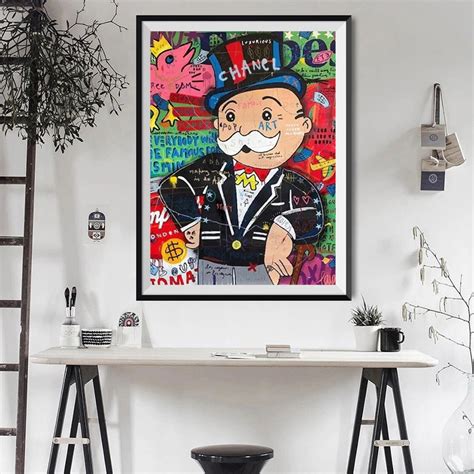 Monopoly Money Graffiti Art Painting on the Wall Wall Art - Etsy Canada