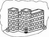 School Building Coloring Pages Home Sketch Page sketch template