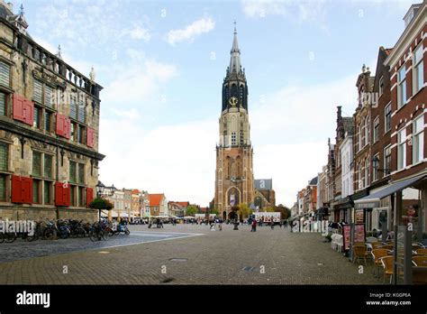 Market Square and New Church, Delft, Netherlands Stock Photo - Alamy