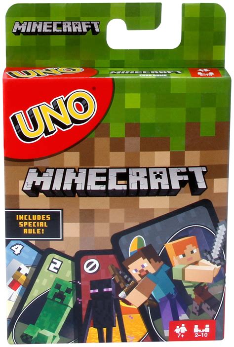 Mattel Games UNO Minecraft Card Game Videogame-Themed Collectors Deck 112 Cards with Character ...