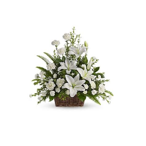 Peaceful White Lilies Basket | Bear Creek Funeral Home