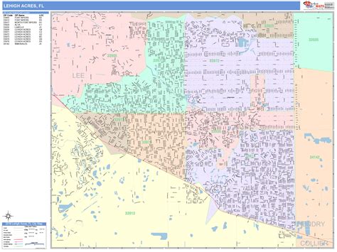 Lehigh Acres Florida Wall Map (Color Cast Style) by MarketMAPS ...