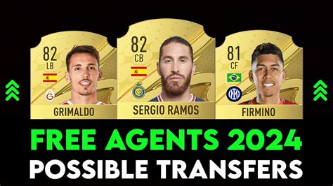 FREE AGENT PLAYERS in 2024 - POSSIBLE TRANSFERS FIFA 24 ft Ramos ...