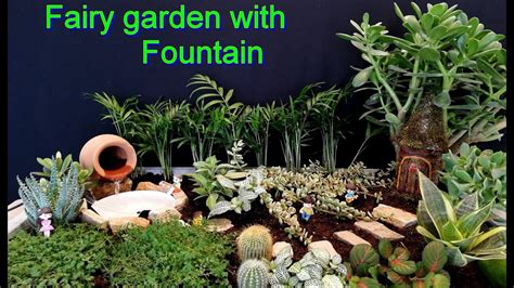 How to make Fairy garden with Fountain / DIY - YouTube