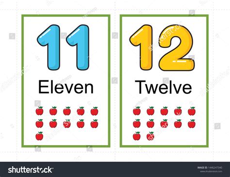 Printable Number Flashcards Teaching Number Flashcards: vector de stock (libre de regalías ...