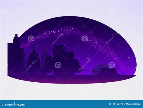 Milky Way Vector Illustration Stock Vector - Illustration of city, blue ...