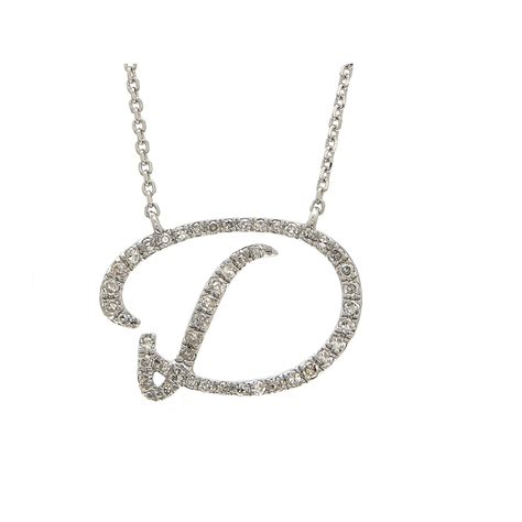 Initial Script D With Diamonds 14 Karat Gold Necklace 16" + 2" - Richards Gems and Jewelry