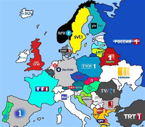 First TV Channels In European... - I Fucking Love Maps