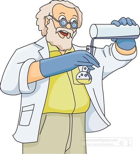 teacher demonstrating chemistry experiment clipart - Classroom Clip Art