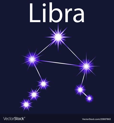 Constellation libra with stars in the night sky Vector Image